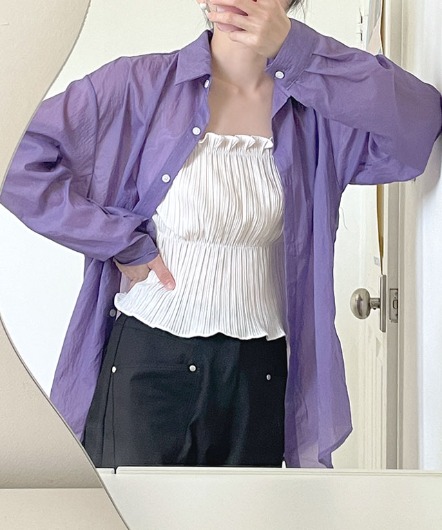 [sale]cover up nylon shirt(violet)